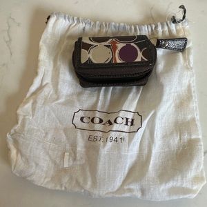 NWOT Coach Travel Contact Lens Case Holder w/Mirror Zippered Closure.